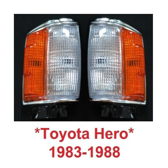 เสื้อไฟเลี้ยว ขอบชุบ TOYOTA HERO HILUX MK2 1984 - 1988 ไฟเลี้ยว โตโยต้า ฮีโร่ ไฟสัญญาณ ไฟมุมหน้ารถ LN50 RN50 YN ไฟมุม