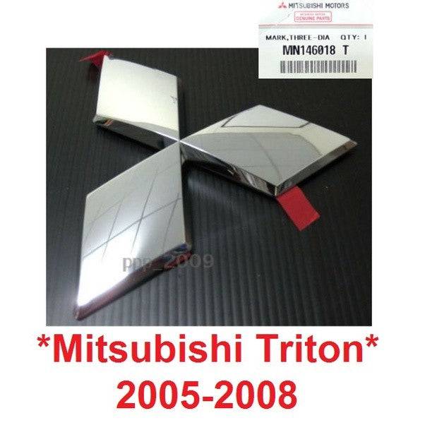แท้ โลโก้กระจังหน้ารถ Mitsubishi triton ML  L200 2005 - 2008 โลโก้กระจัง มิตซูบิชิ ไทรทัน สติ๊กเกอร์ #MN146018T
