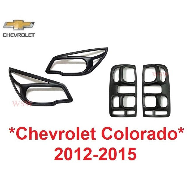 ครอบไฟหน้า ไฟท้าย สีดำด้าน CHEVROLET COLORADO RG Z71 2012 - 2015 ครอบไฟ เชฟโรเลต โคโลราโด้ ไฟหน้า ฝาครอบหน้า ครอบไฟท้าย