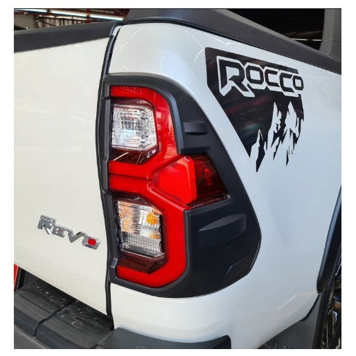 สีดำด้าน ครอบไฟท้าย TOYOTA REVO ROCCO 2020 2021 2022 2023 โตโยต้า รีโว่ ร๊อคโค่ ฝาครอบไฟท้าย ครอบ ไฟท้าย แต่งไฟ ไฟ - Image 4