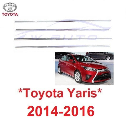 คิ้วขอบกระจก ชุบโครเมี่ยม TOYOTA YARIS 2014 2015 2016 โตโยต้า ยาริส คิ้วขอบหน้าต่าง ขอบหน้าต่าง คิ้วประตู