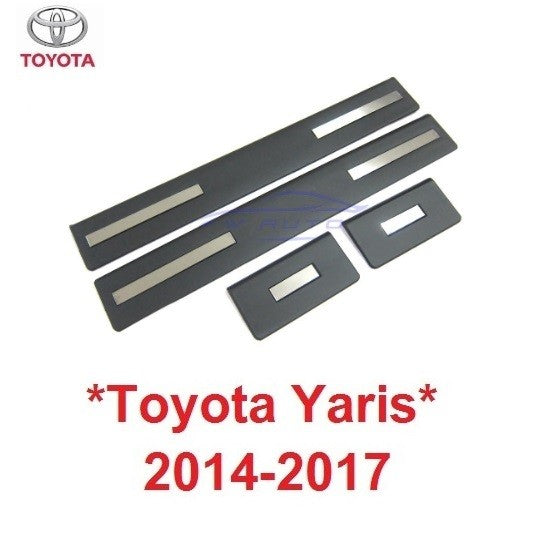 รุ่น5ประตู ชายบันได ประตู ดำด้าน Toyota Yaris Hatchback 2014 2015 - 2017 โตโยต้า ยาริส สคัพเพลท กันรอยประตู