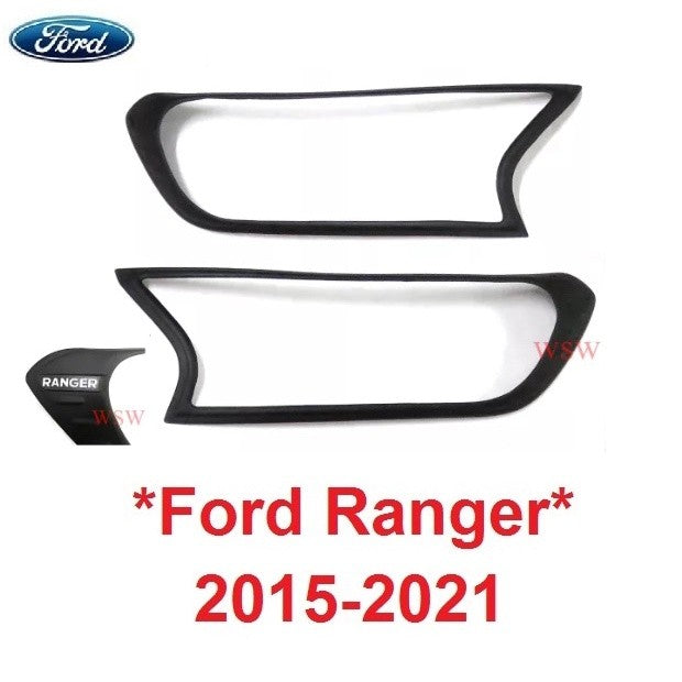 ครอบไฟหน้า FORD RANGER 2015 - 2020 ครอบไฟหน้ารถ RICH ฟอร์ด เรนเจอร์ ครอบไฟหน้ารถยนต์ สีดำด้าน ครอบไฟ หน้า