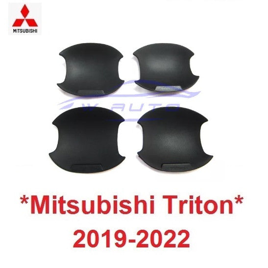 เบ้ารองมือเปิดประตู สีดำด้าน MITSUBISHI TRITON 2015 - 2021 2022 ถ้วยมือเปิด มิตซูบิชิ ไทรทัน ถาดรองมือเปิดประตู กันรอย