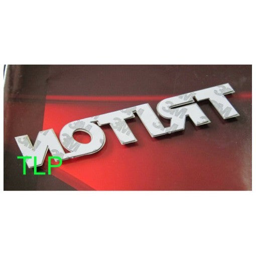 TRITON 17x3cm LOGO โลโก้ไทรทัน ชุบโครเมี่ยม MITSUBISHI TRITON L200 สติ๊กเกอร์ โลโก้ติดรถ แผ่นป้าย ป้าย sticker - Image 2