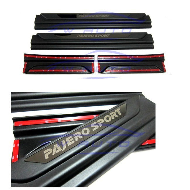 ชายบันไดประตู Mitsubishi Pajero 2015-2021 สีดำ มีโลโก้ มิตซูบิชิ ปาเจโร สปอร์ต คิ้วกันรอยขอบประตู บันได กันรอย ชายบันได - Image 2