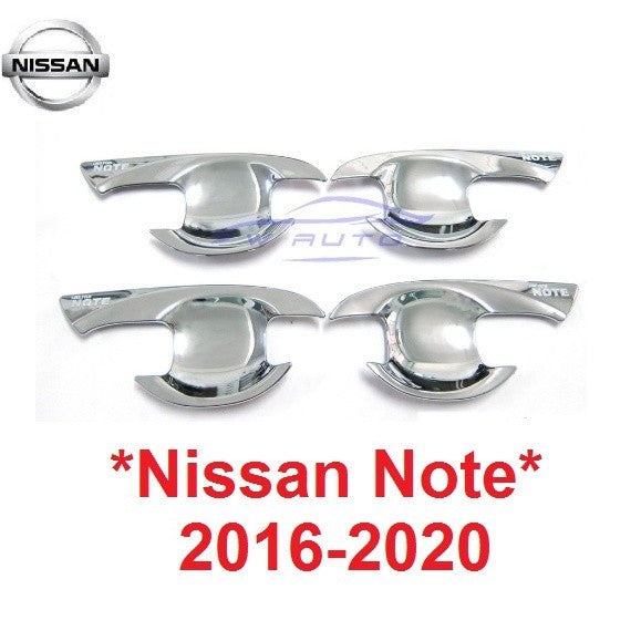 เบ้ารองมือเปิดประตู Nissan Note 2017 - 2020 ชุบโครเมี่ยม ถาดรองมือเปิดประตู นิสสัน โน๊ต ถ้วยมือเปิด เบ้ากันรอย 2016