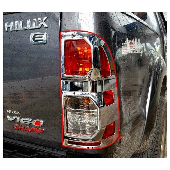 ครอบไฟท้าย TOYOTA HILUX SR5 MK6 VIGO CHAMP 2012 - 2015 ครอบไฟท้ายรถ โตโยต้า วีโก้ แชมป์ สีชุบโครเมี่ยม ครอบไฟ ไฟท้าย - Image 2