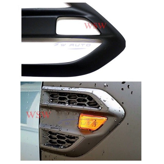 รุ่นมีไฟเลี้ยว ครอบแก้มข้าง สีดำด้าน FORD RANGER 2015-2019 ครอบไฟแก้ม ฟอร์ด เรนเจอร์ ครอบแก้ม ครอบไฟเลี้ยว ครอบไฟ ไฟ - Image 2
