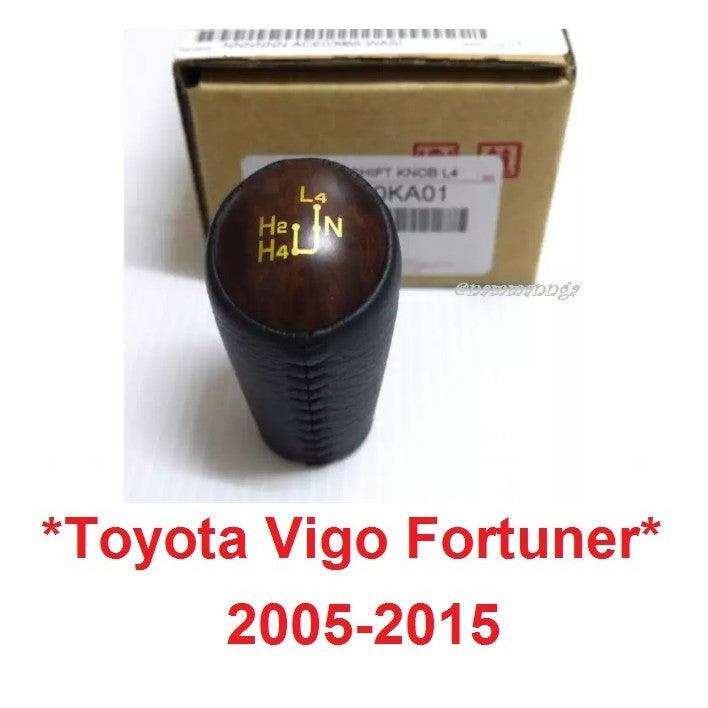 แท้ศูนย์ หัวเกียร์ หนัง ลายไม้ Toyota Vigo Fortuner 2005-2015 โยต้า วีโก้ ฟอร์จูเนอร์ แชมป์ Champ 4WD 4X4