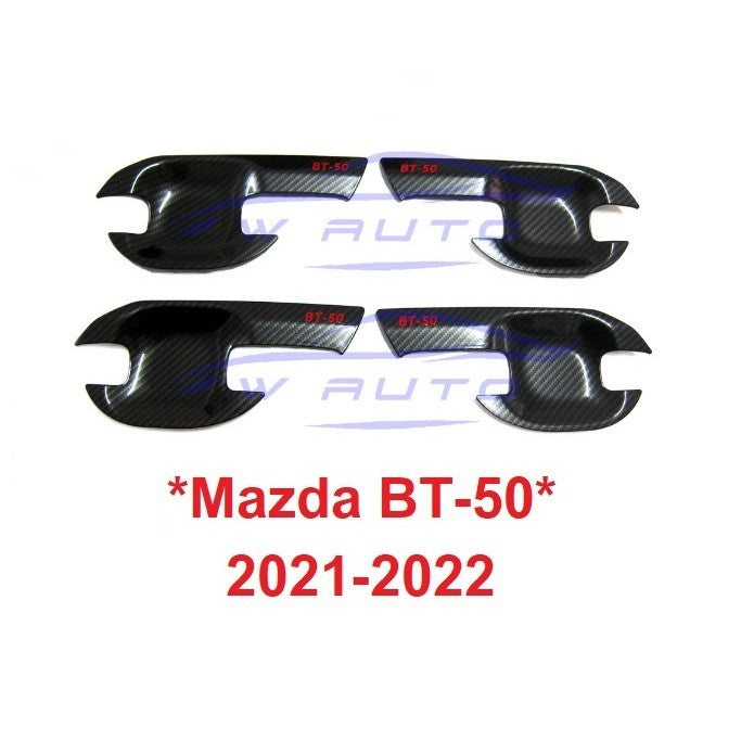 ลายเคฟล่า ถาดรองมือเปิดประตู MAZDA BT50 2020 2021 2022 มาสด้า BT-50 เบ้ามือจับประตู ถ้วยรองมือเปิด เบ้ากันรอยประตู bt 50