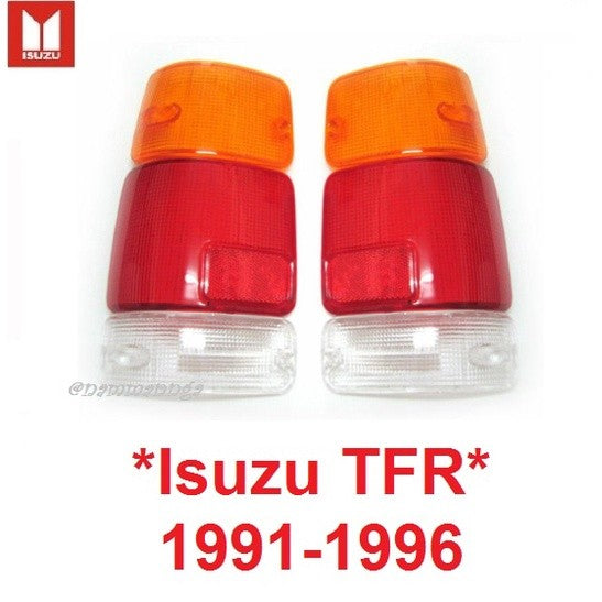 เลน์ไฟ ISUZU PICKUP DRAGON EYE TF TFR 1991 - 1996 ฝาสามสี ฝาครอบไฟท้าย อีซูซุ รุ่นมังกรทอง ไฟท้าย ฝาไฟท้าย