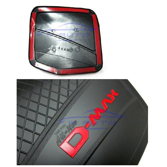 รุ่นยกสูง! ครอบฝาถังน้ำมัน Isuzu D-max 2012-2019 Dmax อีซูซุ ดีแม็กซ์ 2-4 ประตู d max ดำด้านโลโก้แดง ครอบฝาถัง ถังน้ำมัน - Image 2