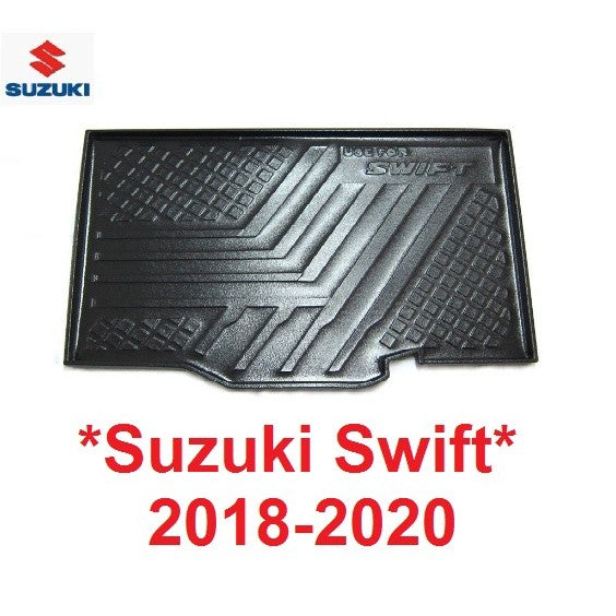 ถาดรองท้ายรถ Suzuki Swift 2018 - 2020 พลาสติกสีดำ ถาดรองกันเปื้อน ซูซุกิ สวิฟท์ ถาดรองหลังรถ ถาดพลาสติก ถาดวางของ
