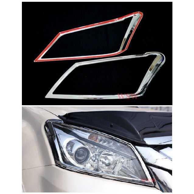 รถตามรูป ครอบไฟหน้า Isuzu MU-X SUV MUX 2012 -2014 2015 2016 สีชุบโครเมี่ยม อีซูซุ มิวเอ็กซ์ ฝาครอบหน้า แต่งไฟ mu x - Image 2