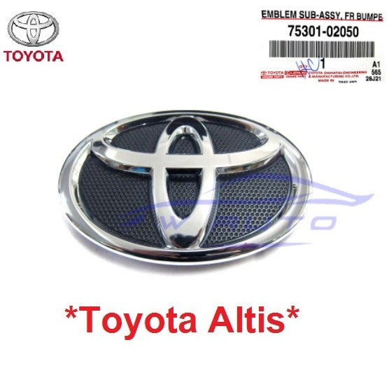 ศูนย์แท้ 14 x 9.5 เซน โลโก้ โตโยต้า TOYOTA LOGO แผ่นป้ายสัญลักษณ์ยี่ห้อโตโยต้า โตโยต้า อัลติส Altis ป้ายกระจัง ป้ายกลม