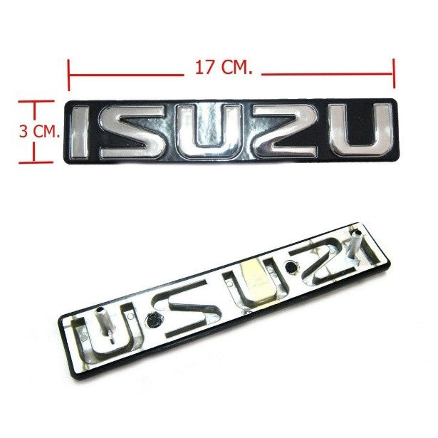 โลโก้กระจัง หน้ารถ 3x17ซม ISUZU D-MAX DMAX 2007 - 2011 อักษรเงิน พื้นดำ อีซูซุ ดีแม็กซ์ ป้ายติดหน้ารถ logo กระจังหน้า - Image 2