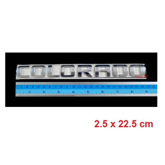 COLORADO โคโลราโด้ LOGO แผ่นป้ายติดข้างรถ เชฟโรเลต โคโลราโด้ สีชุบโครเมี่ยม CHEVROLET โลโก้ แผ่นป้าย ป้าย ชื่อ ป้ายชื่อ