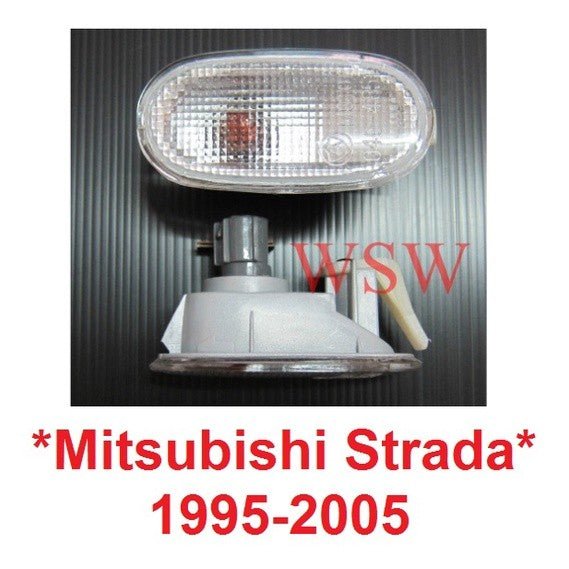 ไฟแก้ม เลนส์แบน MITSUBISHI STRADA 1995 - 2005 มิตซูบิชิ สตราด้า สตาด้า ไฟเลี้ยว ข้างแก้ม สีขาว ไฟข้าง ไฟแก้มรถยนต์ ไฟ