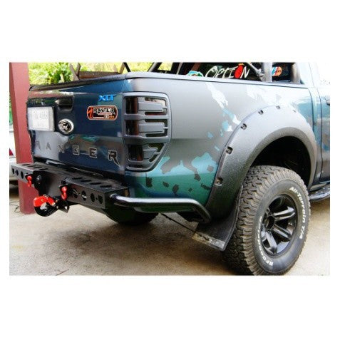 ครอบไฟท้าย สีดำด้าน FORD RANGER 2012 - 2021 PX T6 MK2 ครอบไฟ ฟอร์ด เรนเจอร์ ครอบไฟท้ายรถยนต์ ของแต่งฟอร์ด - Image 2