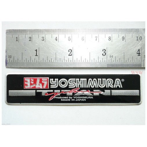 1ชิ้น ป้าย 10ซม YOSHIMURA สีดำไซส์เล็ก แผ่นป้าย แต่งรถมอเตอร์ไซค์ YOSHIMURA CYCLONE โยชิมูระ สติ๊กเกอร์ติดท่อ โลโก้