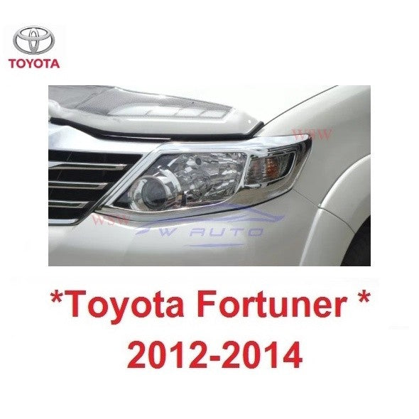 ครอบไฟหน้า TOYOTA HILUX Fortuner 2012 - 2014 2011 โตโยต้า ไฮลักซ์ ฟอร์จูเนอร์ ครอบไฟหน้ารถ RICH ครอบไฟหน้า สีโครมเมี่ยม
