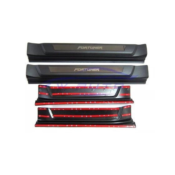 ชายบันไดประตู สีดำ TOYOTA FORTUNER 2015-2021 โตโยต้า ฟอร์จูเนอร์ ใหม่ คิ้วกันรอยขอบประตู กาบบันได ชายบันได กันรอย - Image 2