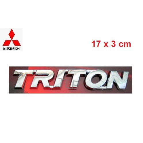 TRITON 17x3cm LOGO โลโก้ไทรทัน ชุบโครเมี่ยม MITSUBISHI TRITON L200 สติ๊กเกอร์ โลโก้ติดรถ แผ่นป้าย ป้าย sticker