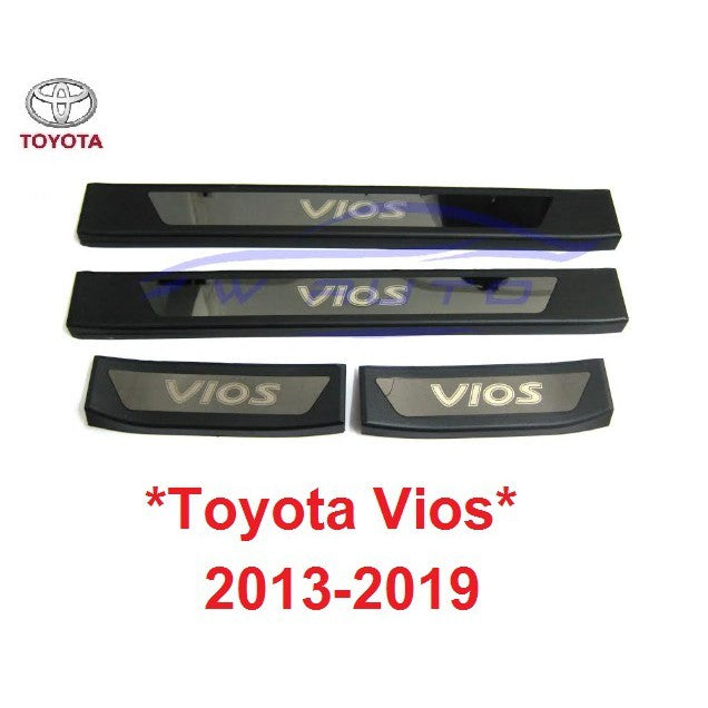สีดำ ชายบันไดประตู โตโยต้า วีออส 4ปต Toyota Vios 2013 - 2019 คิ้วกันรอยขอบประตู สคัพเพลท ชายบันได กันรอยประตู