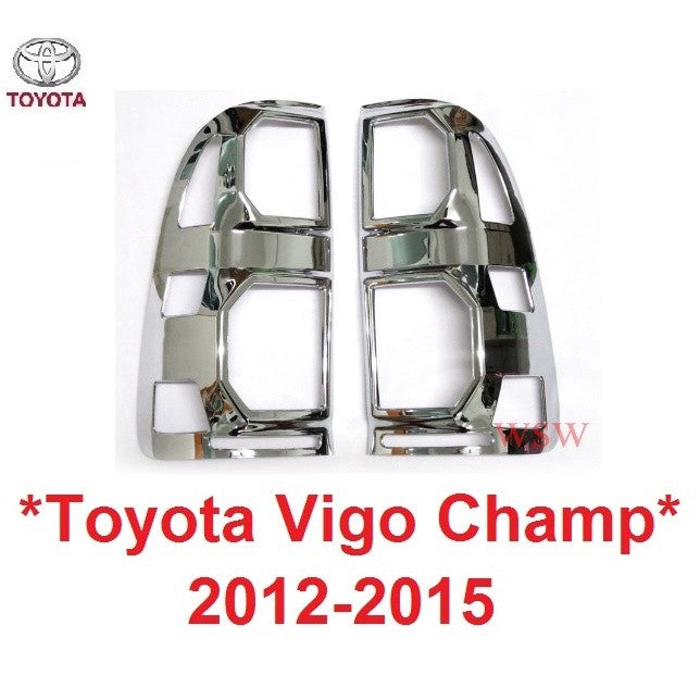 รถตามรูป ครอบไฟท้ายรถ TOYOTA HILUX SR5 VIGO CHAMP 2012-2015 ครอบไฟท้าย โตโยต้า วีโก้ แชมป์ สีชุบโครเมี่ยม ครอบไฟ ไฟท้าย - Image 2