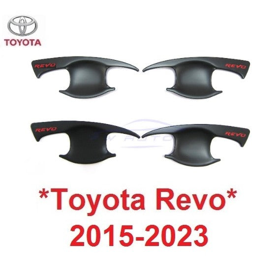 เบ้ามือจับประตู Toyota Hilux Revo 2014 - 2022 ดำด้าน โลโก้แดง โตโยต้า รีโว่ z edition เบ้ารองมือเปิด ถาดรองมือเปิดประตู