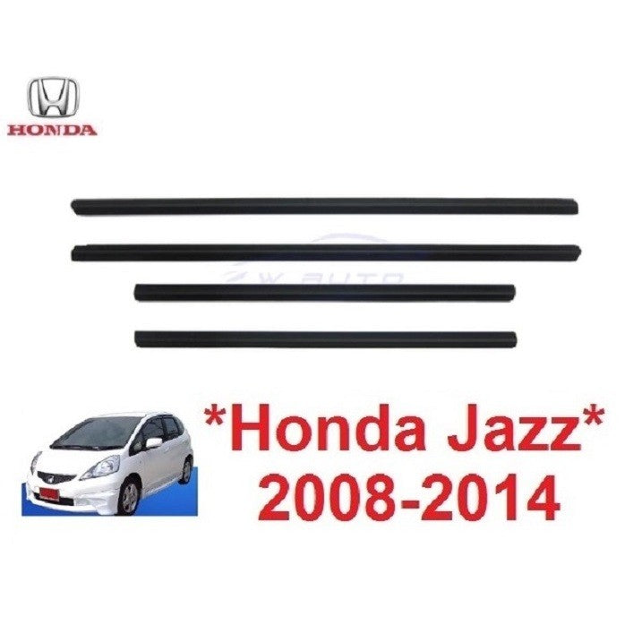4ประตู คิ้วรีดน้ำ ตัวนอก Honda Jazz 2008-2014 ฮอนด้า แจ๊ส คิ้วรีดน้ำขอบกระจก ยางรีดน้ำประตู คิ้วรีดน้ำประตู