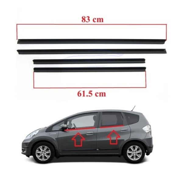 4ประตู คิ้วรีดน้ำ ตัวนอก Honda Jazz 2008-2014 ฮอนด้า แจ๊ส คิ้วรีดน้ำขอบกระจก ยางรีดน้ำประตู คิ้วรีดน้ำประตู - Image 2