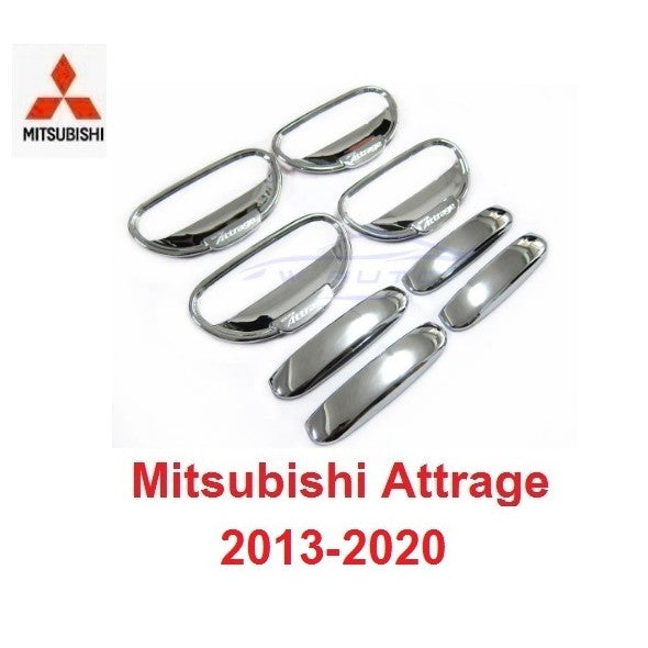 เบ้ามือ มือจับประตู มิตซูบิชิ แอททราจ 2013 - 2019 เบ้ารองมือเปิด Mitsubishi Attrage เบ้ากันรอย ถาดรองมือเปิดประตู 2015