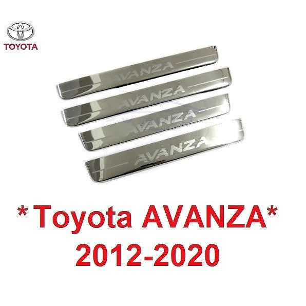 แปะเทป ชิ้นบน ชายบันได TOYOTA AVANZA 2012 - 2020 กันรอยประตู โตโยต้า อเวนซ่า อแวนซ่า สแตนเลส สคัพเพลท ชายบันไดประตู